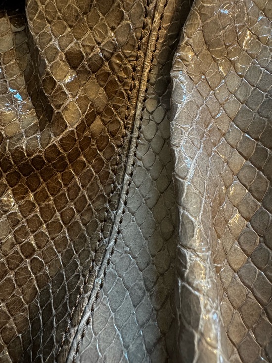 Vintage Y2K Celine Pillow Python-Embossed High Gloss Hobo Bag - Picture 9 of 9